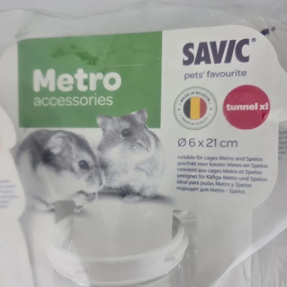 Savic Metro XL Tunnel 3-Pack Hamster Spelos Cage Accessory 6x21cm Clear NEW
